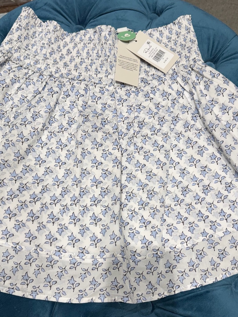 Rails White and Blue Floral Cotton Skirt